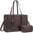 thumbnail image 1 of Lovevook Laptop Bag for Women, Stylish Vintage PU Leather Laptop Work Tote 15.6 in, Elegant Shoulder Bag Designer Bag with Small Clutch Purses, 1 of 6