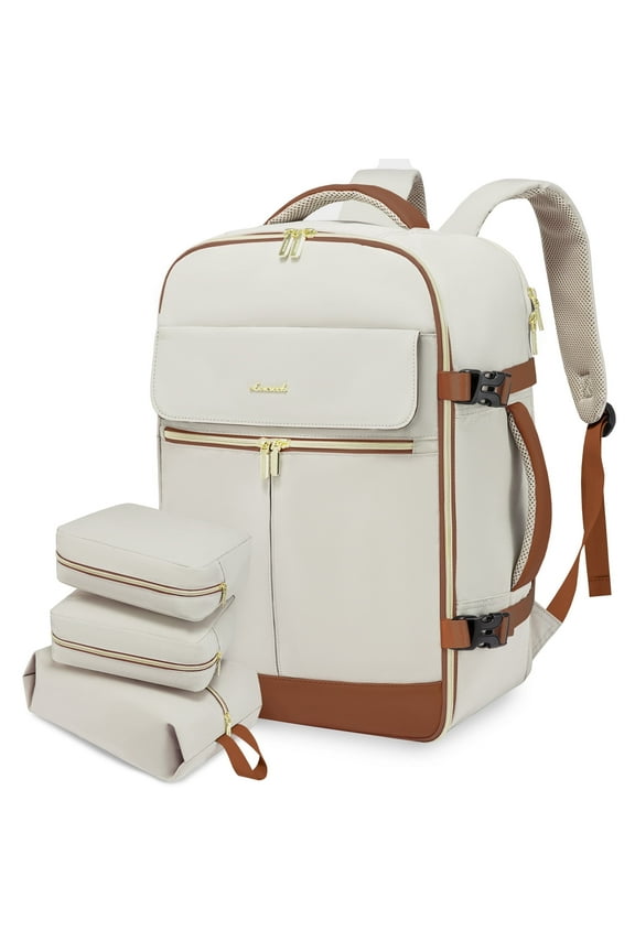 Large capacity Multi-Compartment Dry/wet Separation Backpack, Beige Brown, 2 lb