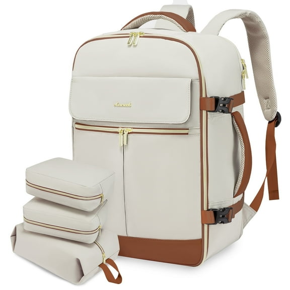 Lovevook Large capacity Multi-Compartment Dry/wet Separation Backpack, Beige Brown, 2 lb