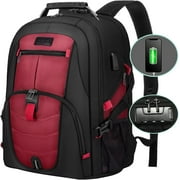 Lovevook Men Travel Backpack with Lock, Waterproof Work Computer Bag Fit for 17" Laptop, Large College Book Bag with USB