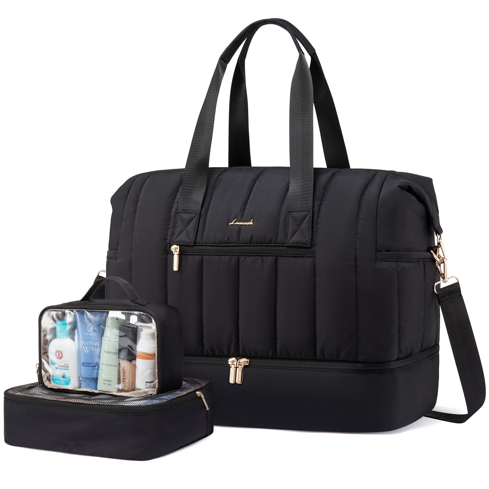 Lovevook Puffer Duffle Bag 42L Travel Weekender Overnight Bag with Lovevook Puffer Duffle Bag 42L Travel Weekender Overnight Bag with