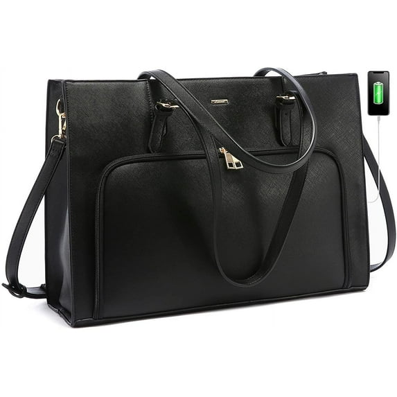 Lovevook Tote Bag for Women,Faux Leather Travel Work Handbag with USB Port,Teacher Nurse Office ladies College Student Classy Anti-Thief Shoulder Bags Large