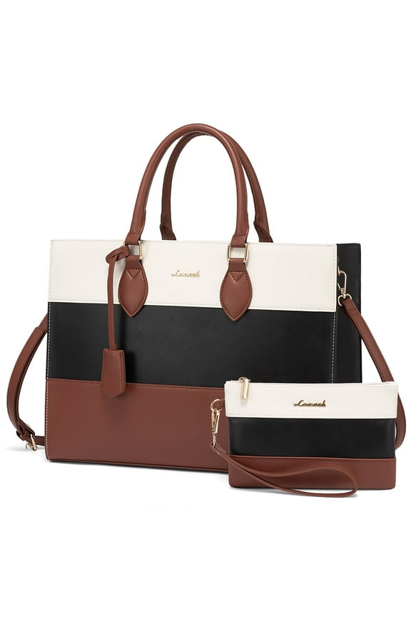 Vintage Handbag Purses, Large Laptop Tote Bag for Women Fit 15.6 Inch Laptop, Tote Bag, Waterproof Pu Leather Work Bags for Elegance Ladies