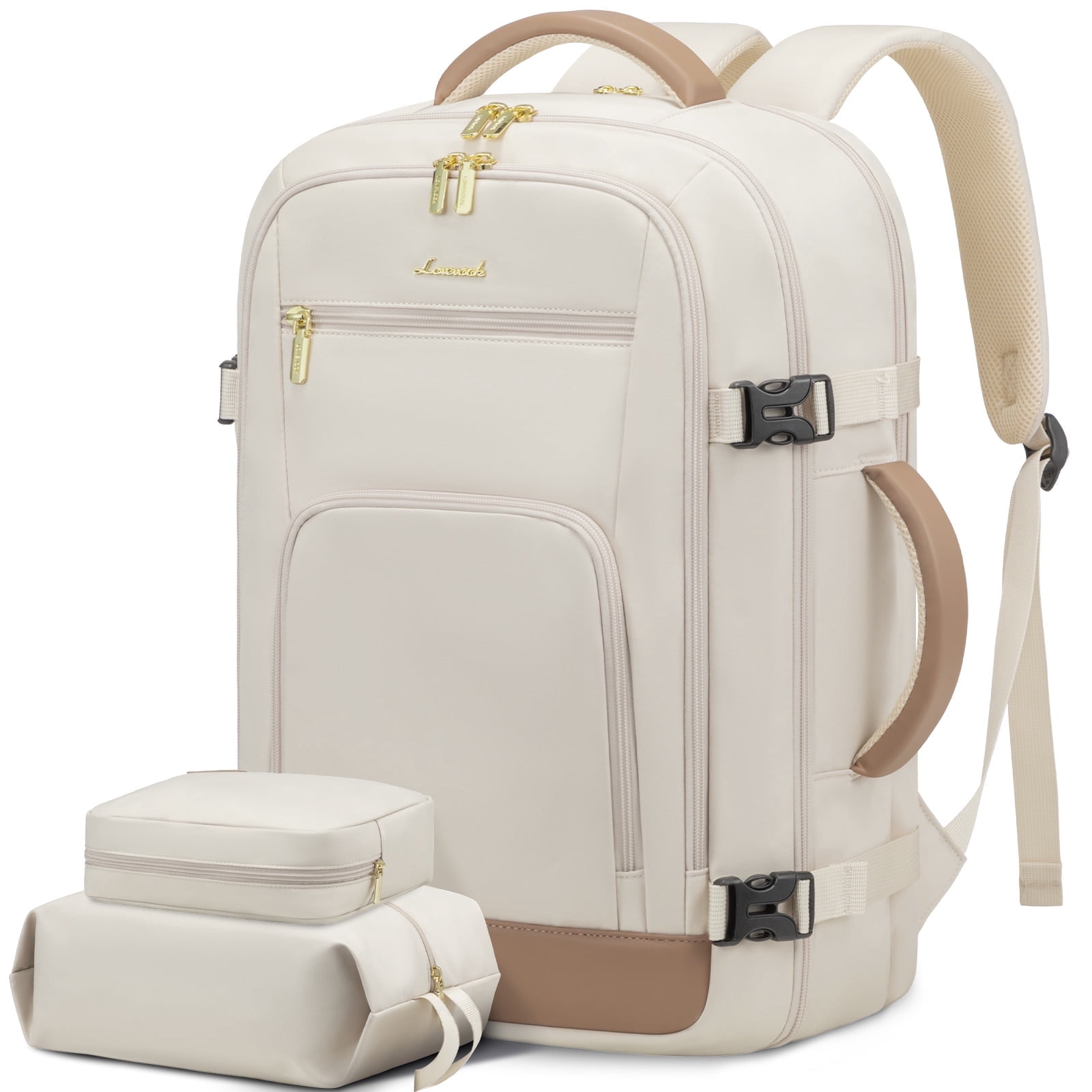 Lovevook Travel Backpack, 40L Carry-on Luggage Backpack Airplane Approved Size, Person Item Bag Business Weekender Overnight Bag with 3 Cubes