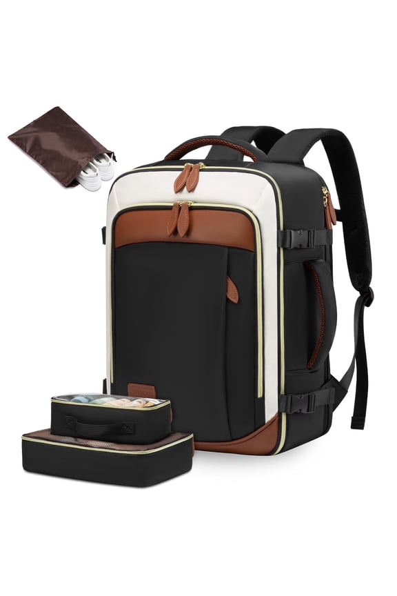 Travel Backpack, 40L Carry-on Luggage Backpack Airplane Approved Size, Person Item Bag Business Weekender Overnight Bag with 3 Cubes