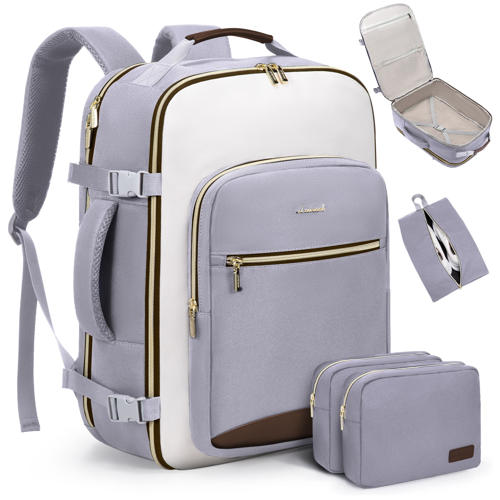 Lovevook Travel Backpack Men Women, 40L Expandable Carry On Luggage