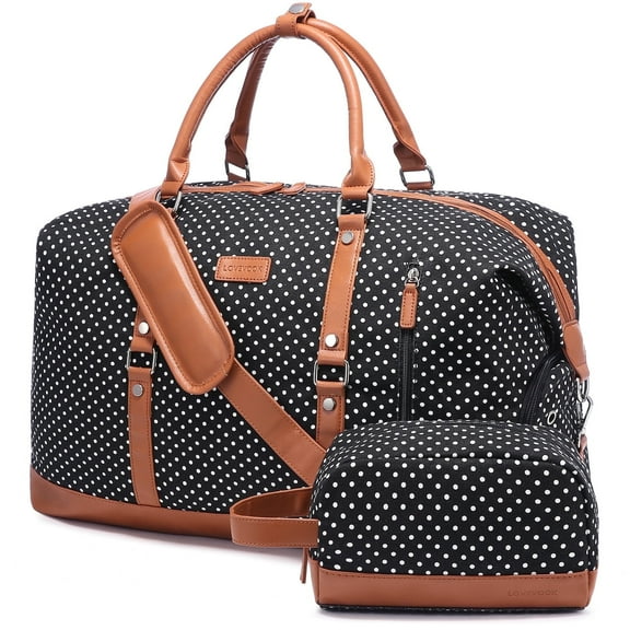 Lovevook Travel Duffel Bag for Women, Large Weekender Overnight Bag, Carry-on Gym Bag with Separate Shoes Compartment