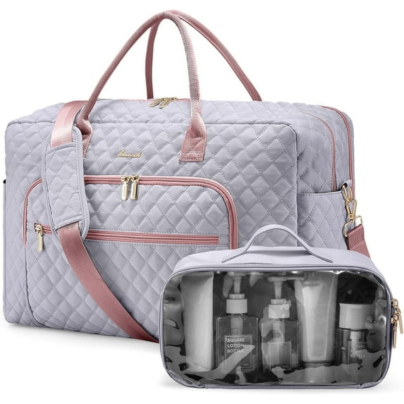 Lovevook Travel Duffle Bag,Carry-on Weekender Bag for Women with Separate Laptop Compartment,Yoga Gym Bag Hospital Overnight Bag with Dry/Wet Pocket Seperate Shoe Bag & Toiletry Bag