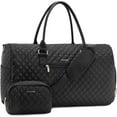 thumbnail image 1 of Lovevook Travel Duffle Bag, Quilted Weekender Overnight Bag with Toiletry Bag, Gym Beach Mummy Hospital Bag with Wet Pocket (Black), 1 of 8