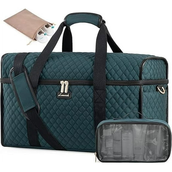 Lovevook Travel Duffle Bag, Quilted Weekender Overnight Bag with Toiletry Bag, Gym Beach Mummy Hospital Bag with Wet Pocket