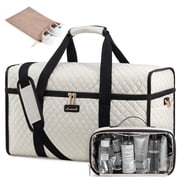 Travel Duffle Bag, Quilted Weekender Overnight Bag with Toiletry Bag, Gym Beach Mummy Hospital Bag with Wet Pocket