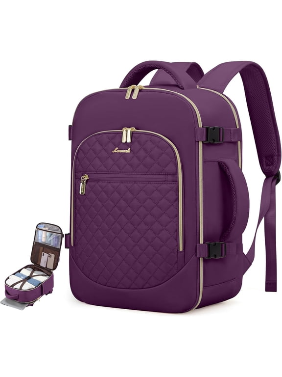 Travel Laptop Backpack, Waterproof Carry-on Luggage Backpack Flight Approved Fit 17.3" Laptop,40L Suitcase Daypack Business College Weekend Overnight Bag with 3 Packing Cubes