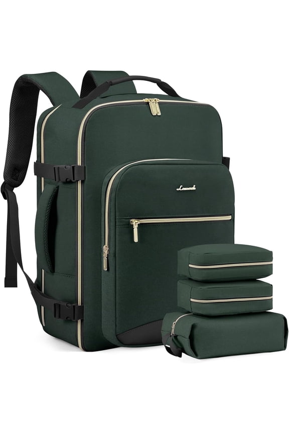 Travel Luggage Backpack,Laptop Backpack for Women 17.3",40L Waterproof Carry-on Business Daypack Flight Approved Large Weekender Overnight Bag with 3 Packing Cubes