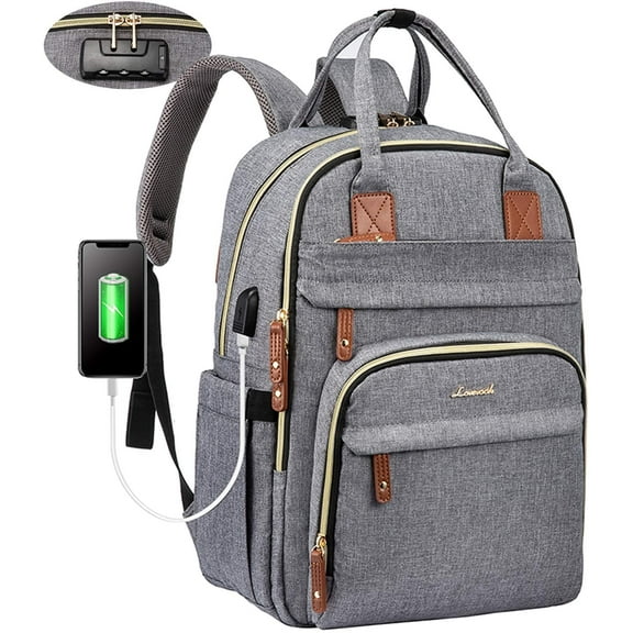 Lovevook Unisex Travel Backpack, 15.6" Laptop Bag with Lock for Women & Men, Multipurpose Casual Work Bag College Bookbags for Daily Use and Travel Outdoor