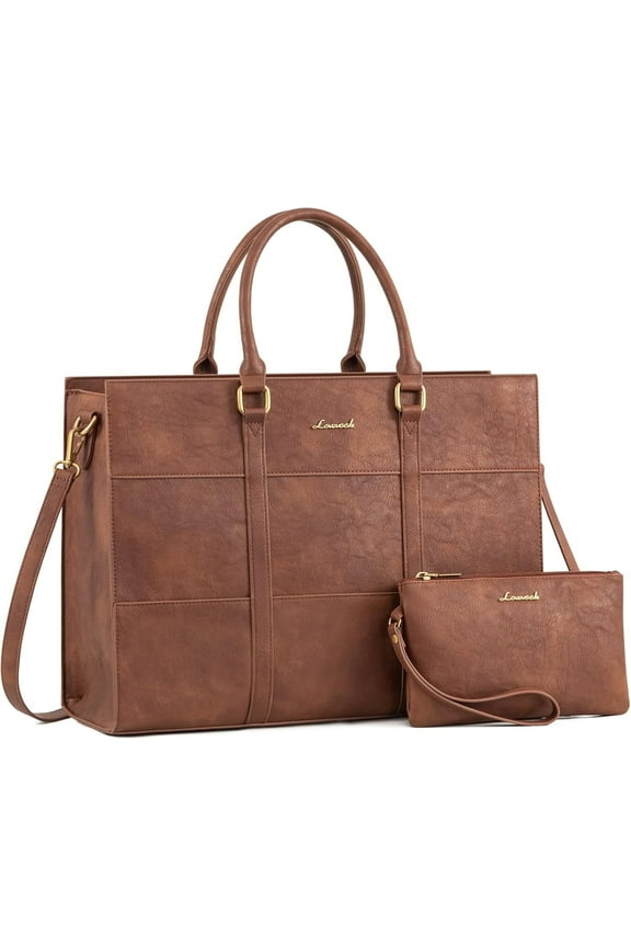 Vintage Handbag Purses, Large Laptop Tote Bag for Women Fit 15.6 Inch Laptop, Tote Bag, Waterproof Pu Leather Work Bags for Elegance Ladies