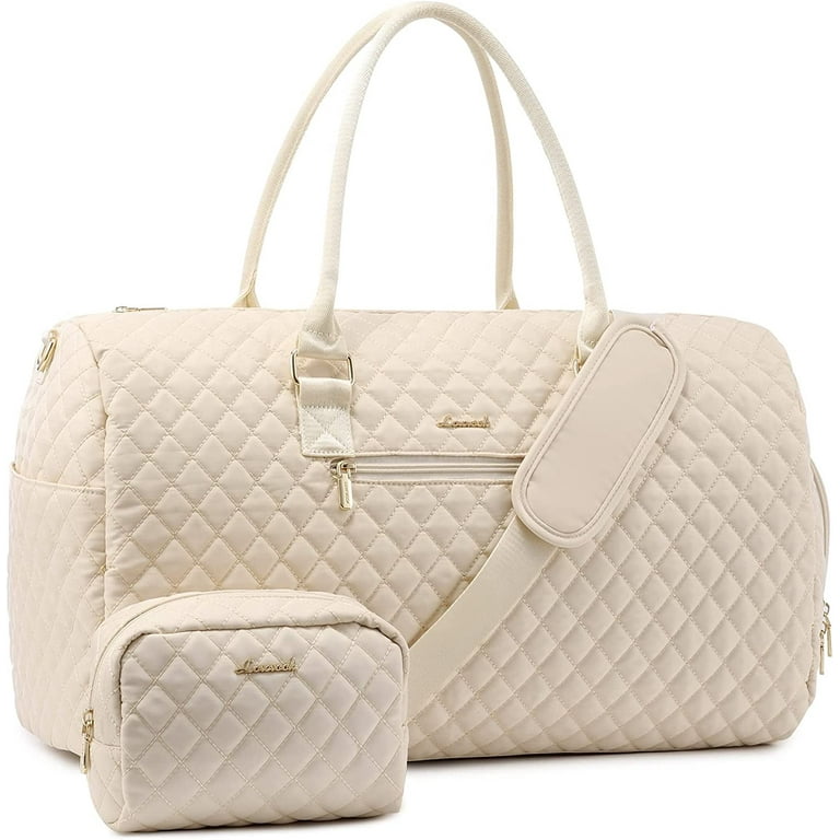 Quilted Large Wash Bag in BEIGE-MULTI