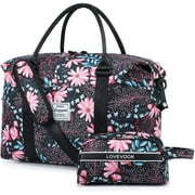 Lovevook Weekender Bag for Women Large Travel Duffel Bag with Wet & Dry Separation Design and Gift Toiletry Bag