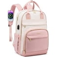 thumbnail image 1 of Lovevook Women's USB Port Nylon Fabric 15.6'' Laptop Backpack, Pink-Beige, 1 of 8