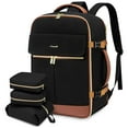 thumbnail image 1 of Lovevook Women's waterproof nylon fabric 17" Travel Laptop Backpack, Black and Brown, 1 of 9
