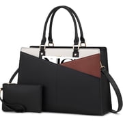 Lovevook Work Tote Bag for Women, Multi-Pocket Laptop Tote Shoulder Bag Fit 15.6 in Laptop, Pu Leather Office Briefcase with Small Clutch Bag