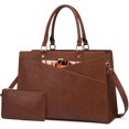 thumbnail image 1 of Lovevook Work Tote Bag for Women, Multi-Pocket Laptop Tote Shoulder Bag Fit 15.6 in Laptop, Pu Leather Office Briefcase with Small Clutch Bag, 1 of 8