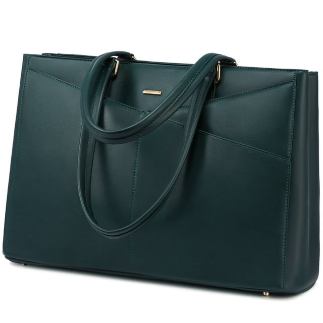 Lovevook Work Tote Bag for Women, Waterproof Pu Leather Laptop Shoulder Bag, Multi-Pocket Office Briefcase Fit 15.6" Laptop