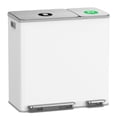 thumbnail image 1 of Lovewind Dual Trash and Recycling Bins for Kitchen, 13+6 Gallon Stainless Steel Garbage and Recycle Bin Combo for Large Families, Dual Trash Can with Soft Close Lid & Magnetic Stickers, White, 1 of 7