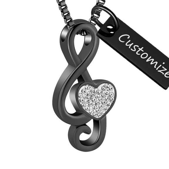 Lovin' Love Cremation Urn Pendants with Chain Musical Note Ash Urn Necklace for Cremation Ashes Keepsake Memorial Jewelry