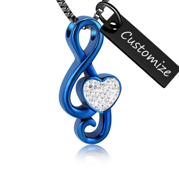 Lovin' Love Cremation Urn Pendants with Chain Musical Note Ash Urn Necklace for Cremation Ashes Keepsake Memorial Jewelry