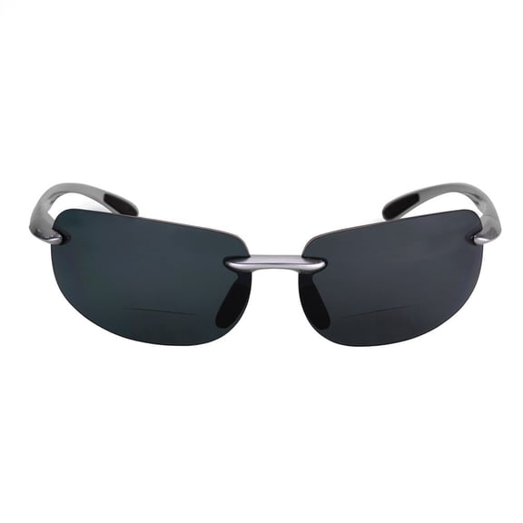 "Lovin Maui" Polarized Bifocal Sunglasses, Outdoor Sun Readers for Men and Women - Silver - 2.00
