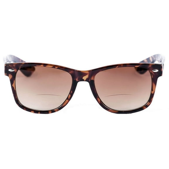 "Lovin Rays" Classic Polarized Nearly Invisible Line Bifocal Sunglasses - Tortoise - 2.00