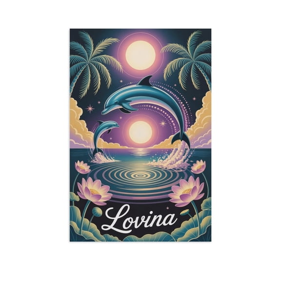 Lovina Beach Bali Surreal Art Poster Dreamlike Dolphin Watching Tropical Ocean Fantasy Wall Art Canvas Poster