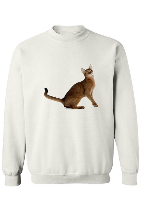 Loving Abyssinian Cat Raised Paw Sweatshirt Women -Image by Shutterstock, Female Medium
