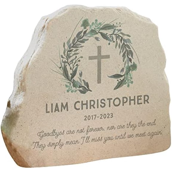 Loving Child Memorial Custom Standing Garden Stone - Sympathy Gift, Personalized Outdoor Decor, Weather-Resistant Polyresin, 10" x 11.9$$Garden & Patio