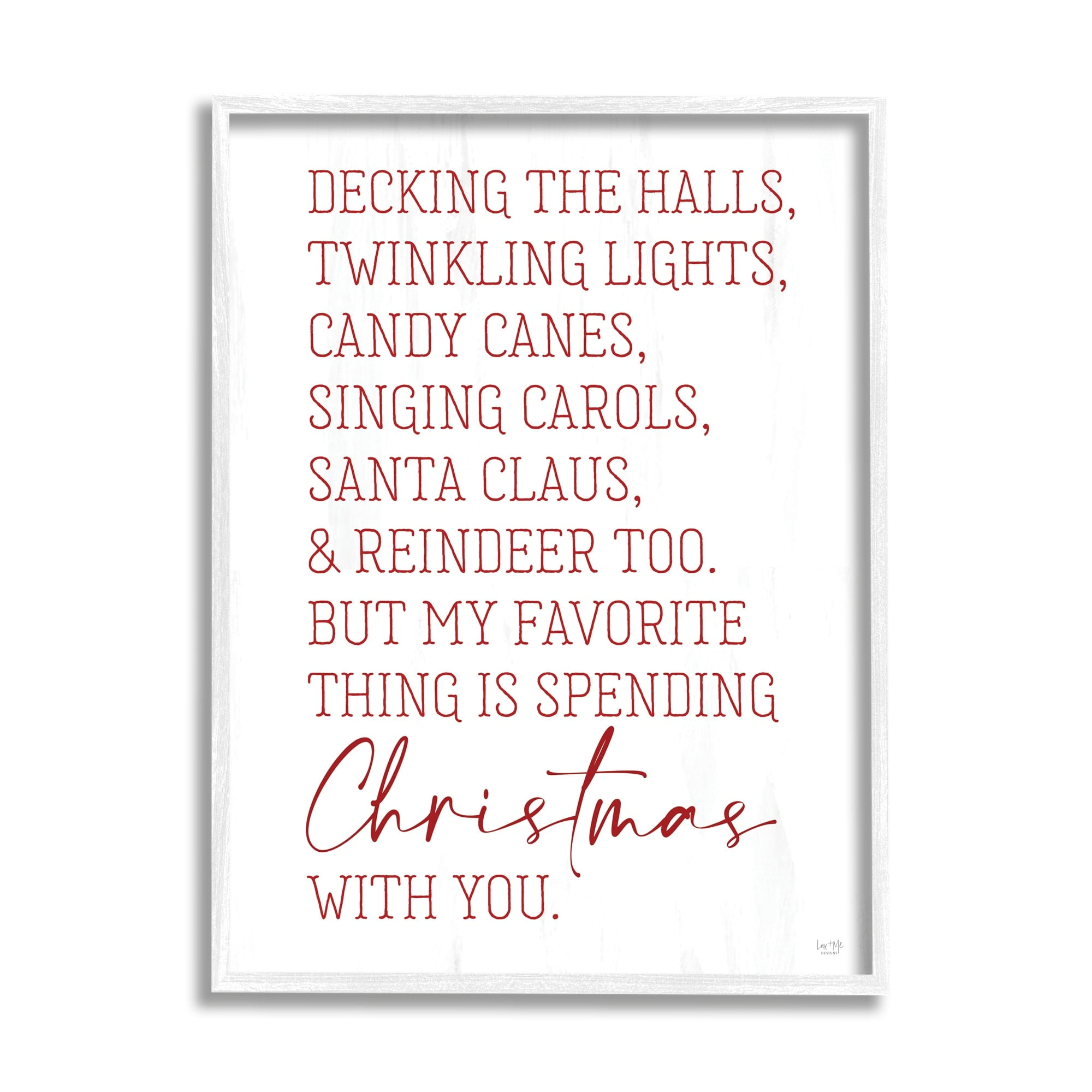 Loving Christmas Typography Quote Romantic Red Text Inspirational Graphic Art Framed Art Print Wall Art
