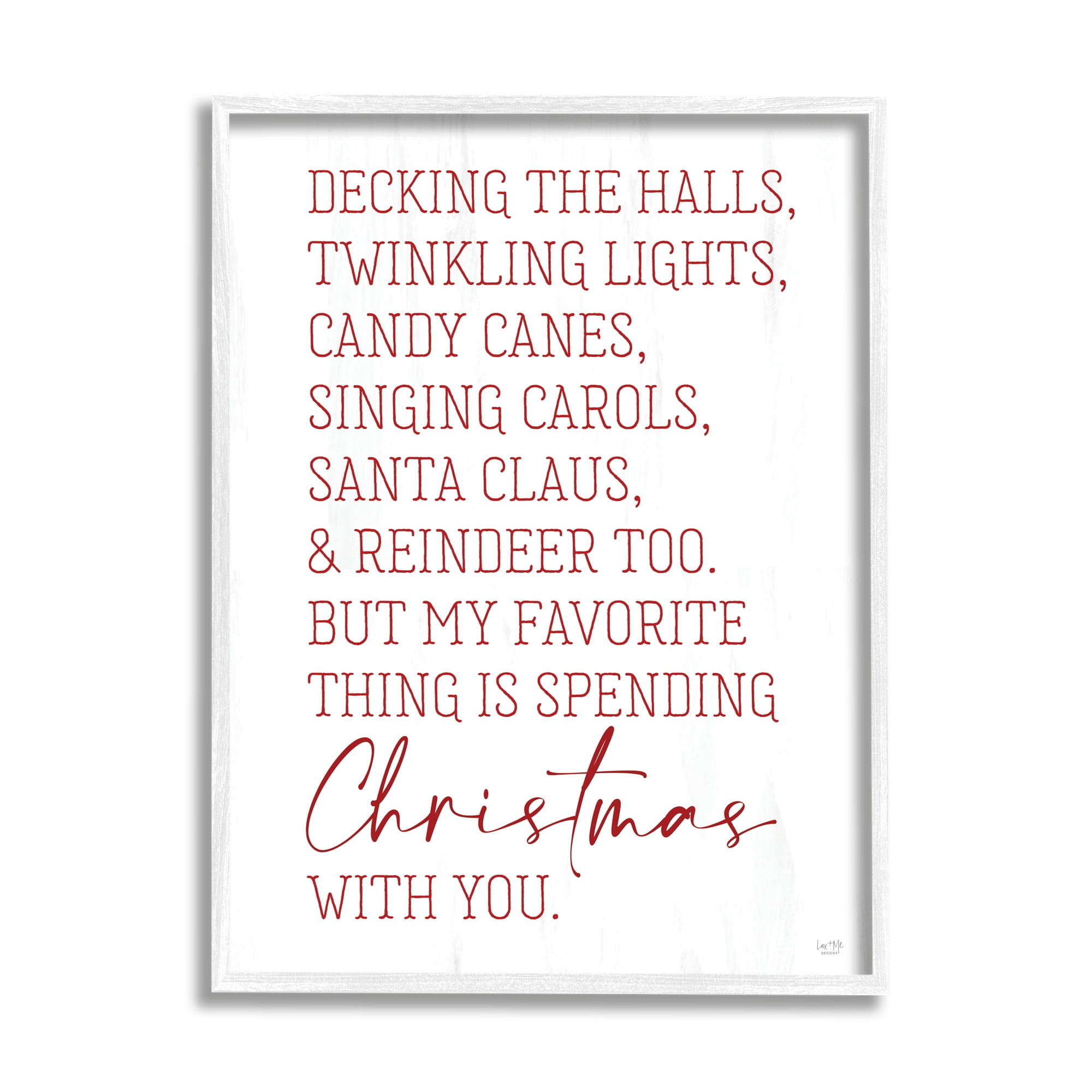 Loving Christmas Typography Quote Romantic Red Text Inspirational Graphic Art Framed Art Print Wall Art