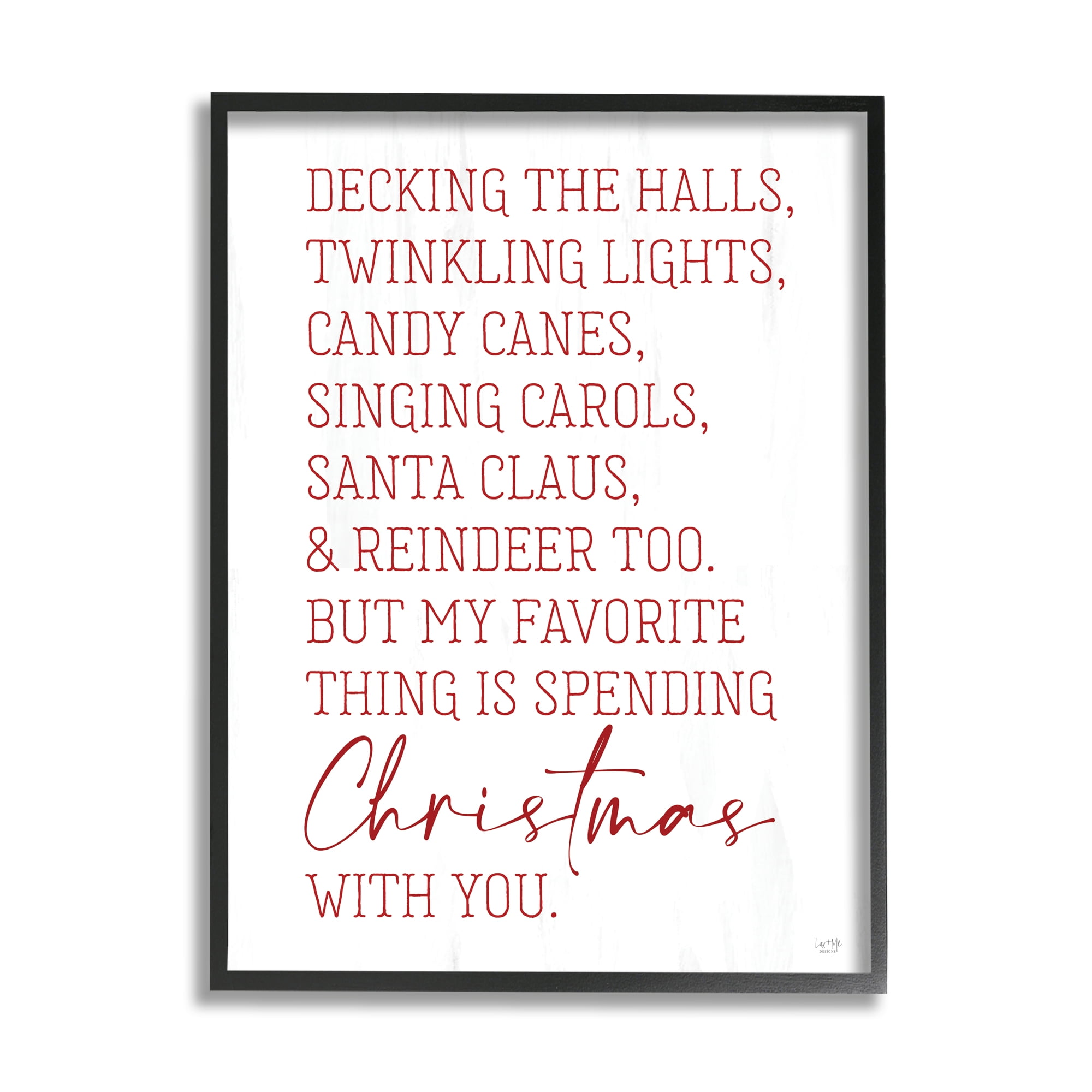 Loving Christmas Typography Quote Romantic Red Text Inspirational Graphic Art Framed Art Print Wall Art