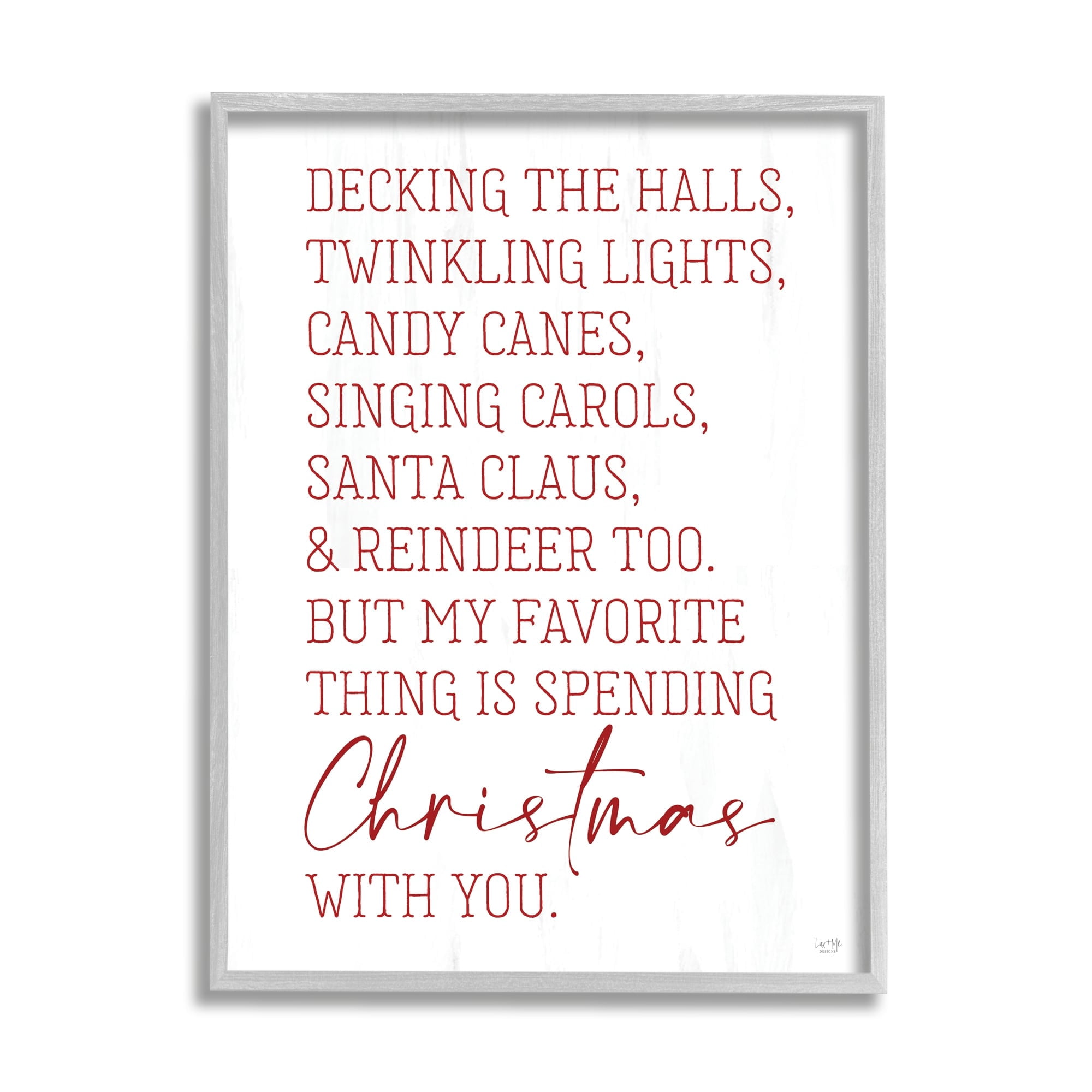 Loving Christmas Typography Quote Romantic Red Text Inspirational Graphic Art Framed Art Print Wall Art