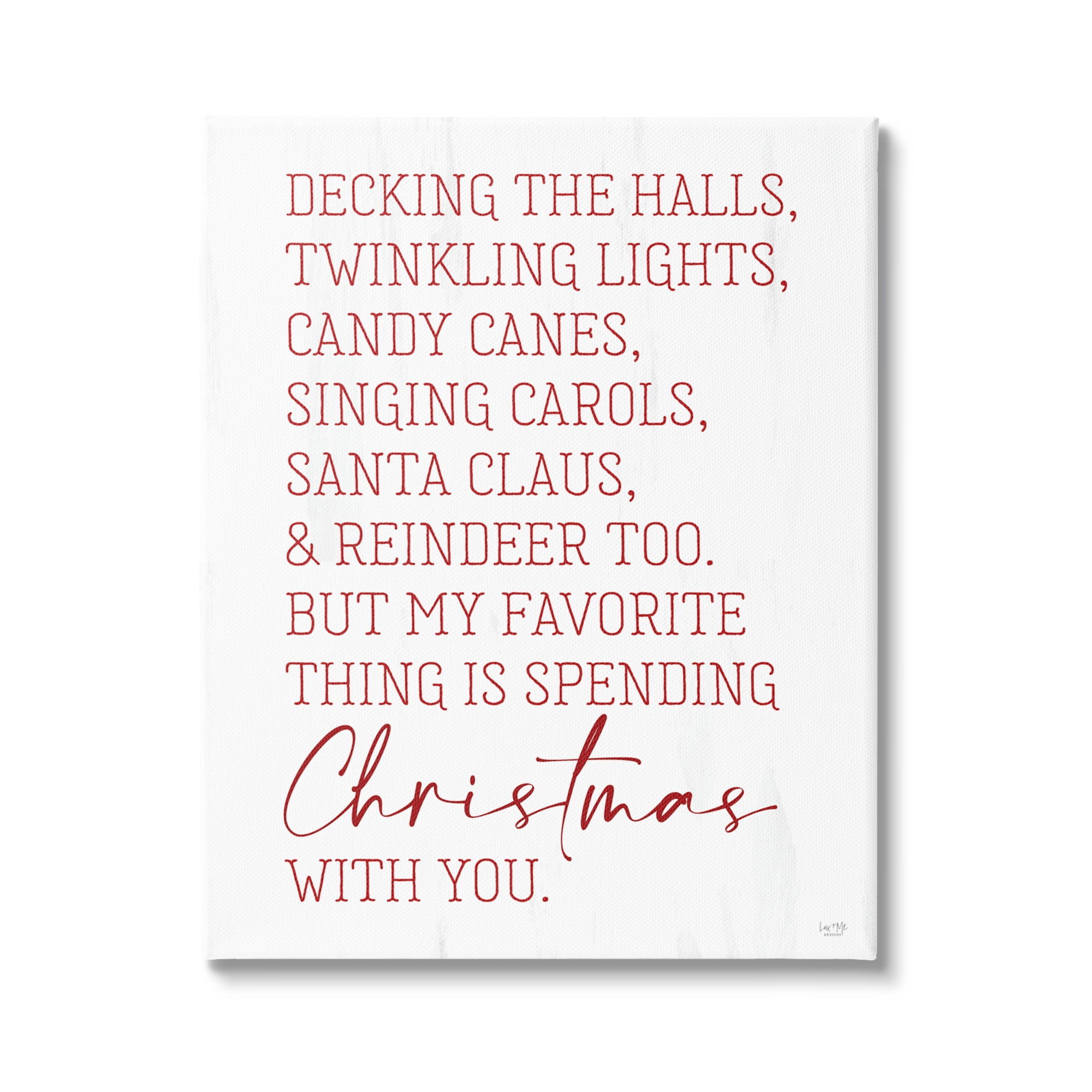 Loving Christmas Typography Quote Romantic Red Text Inspirational Graphic Art Gallery-Wrapped Canvas Print Wall Art