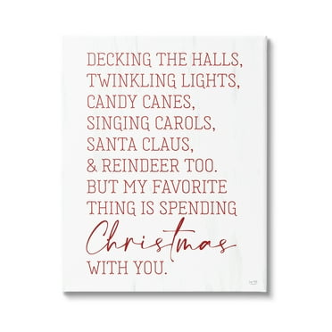 Loving Christmas Typography Quote Romantic Red Text Inspirational Graphic Art Gallery-Wrapped Canvas Print Wall Art
