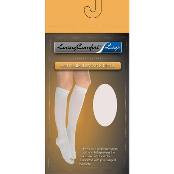 Loving Comfort Anti-Embolism Moderate Compression Stockings, XL, Beige