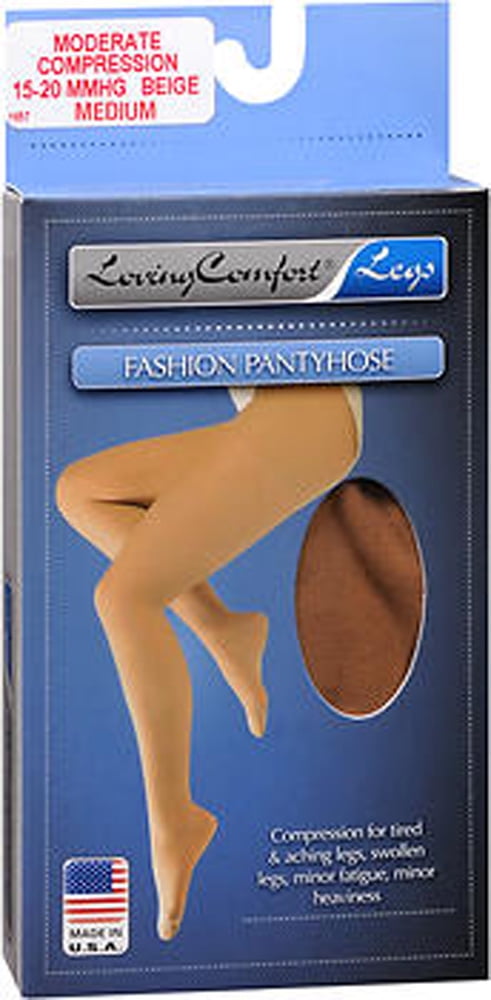 PREFFERED PLUS PRODU Loving Comfort Fashion Pantyhose, Medium, Beige