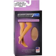 Loving Comfort Legs Thigh High Support Firm Compression Stockings, 20-30 mmHg, Large, Beige