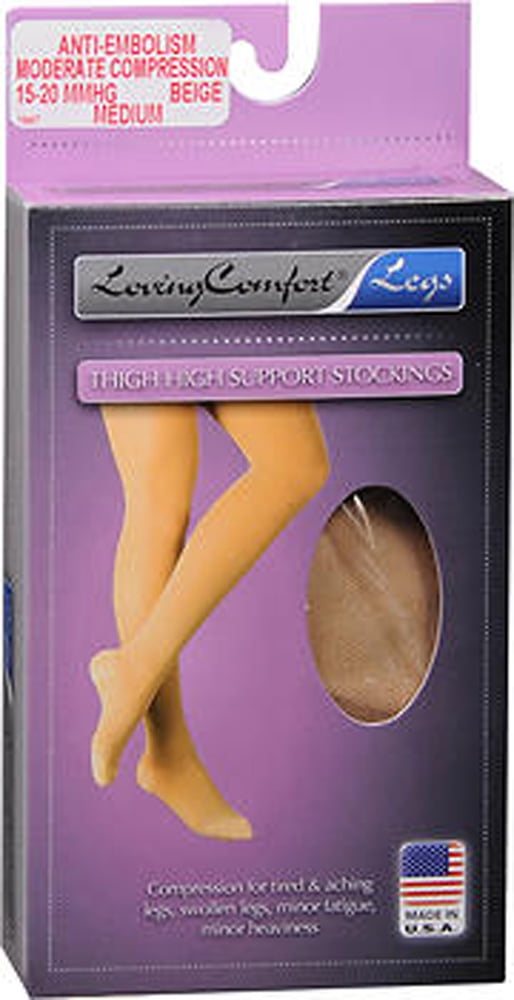 Loving Comfort Thigh High Moderate Compression Support Stockings