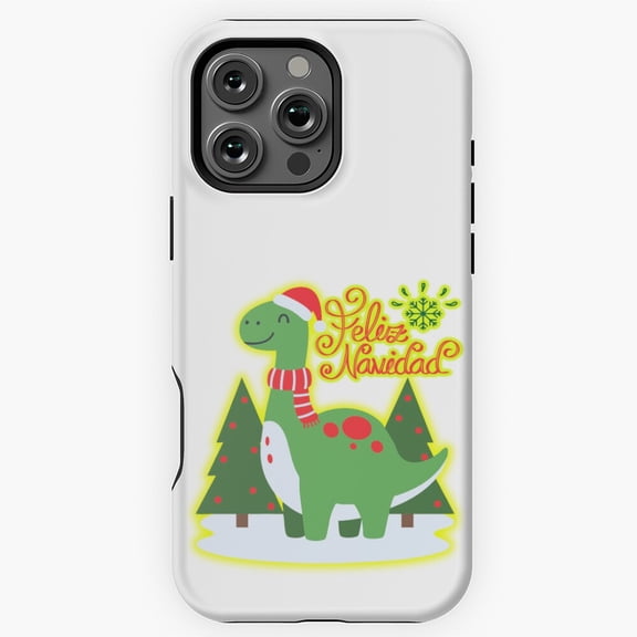Loving Dino Christmas Phone Case for iPhone 11 12 13 14 15 16 17 Pro Max
