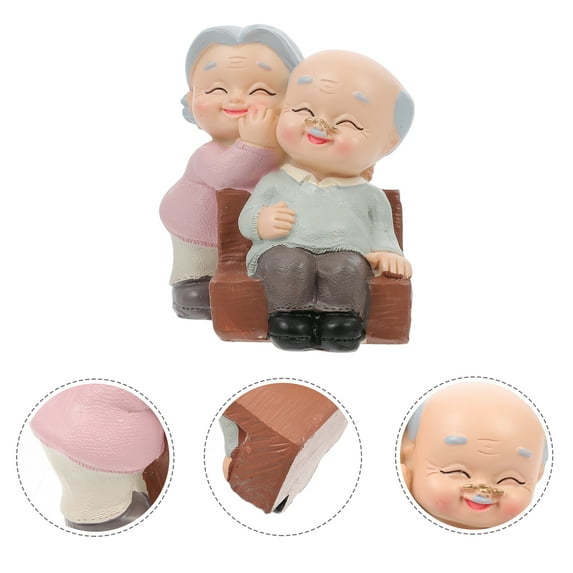 PENIKOKO Resin Loving Couple Figurine for Grandparents, Decorative Home Decor Statue, Multi-Style Design, 1 Piece