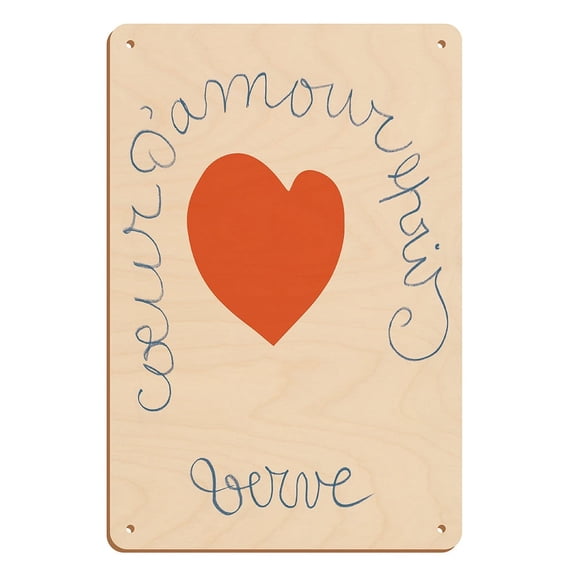 The Loving Heart of King René (Le Livre du Coeur D'Amour Épris du roi Rene) - From an Original Color Drawing by Henri Matisse c.1949 - 8 x 12 inch Vintage Wood Art Sign