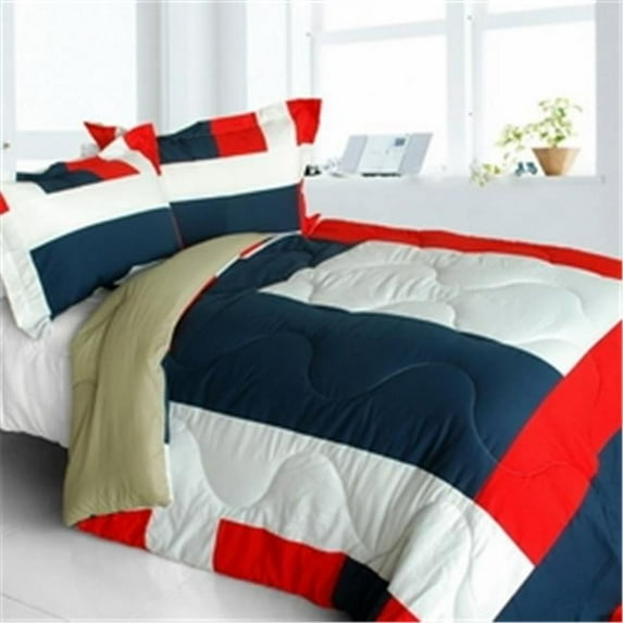 Loving Lorraine - Quilted Patchwork Down Alternative Comforter Set King Size - Blue