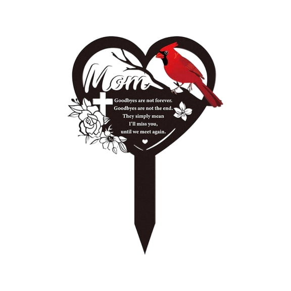 Loving Memory Heart Grave Stake,Decorative Metal Cemetery Plaque,Weatherproof Memorial Remembrance Sign for Outdoor Burial Sites