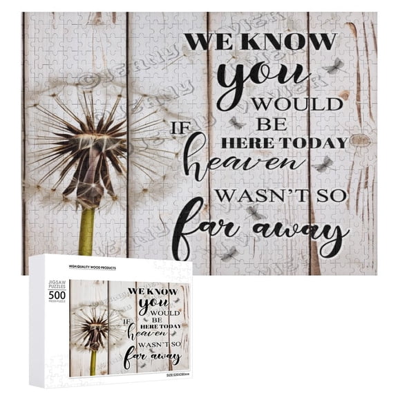 in Loving Memory of Loved One Wedding Memorial Mother Father Gifts Sympathy Gifts For Loss Of Mom 500 Piece Puzzles for Adults and Kids Wooden Wall Art Dandelion Decorative Sign
